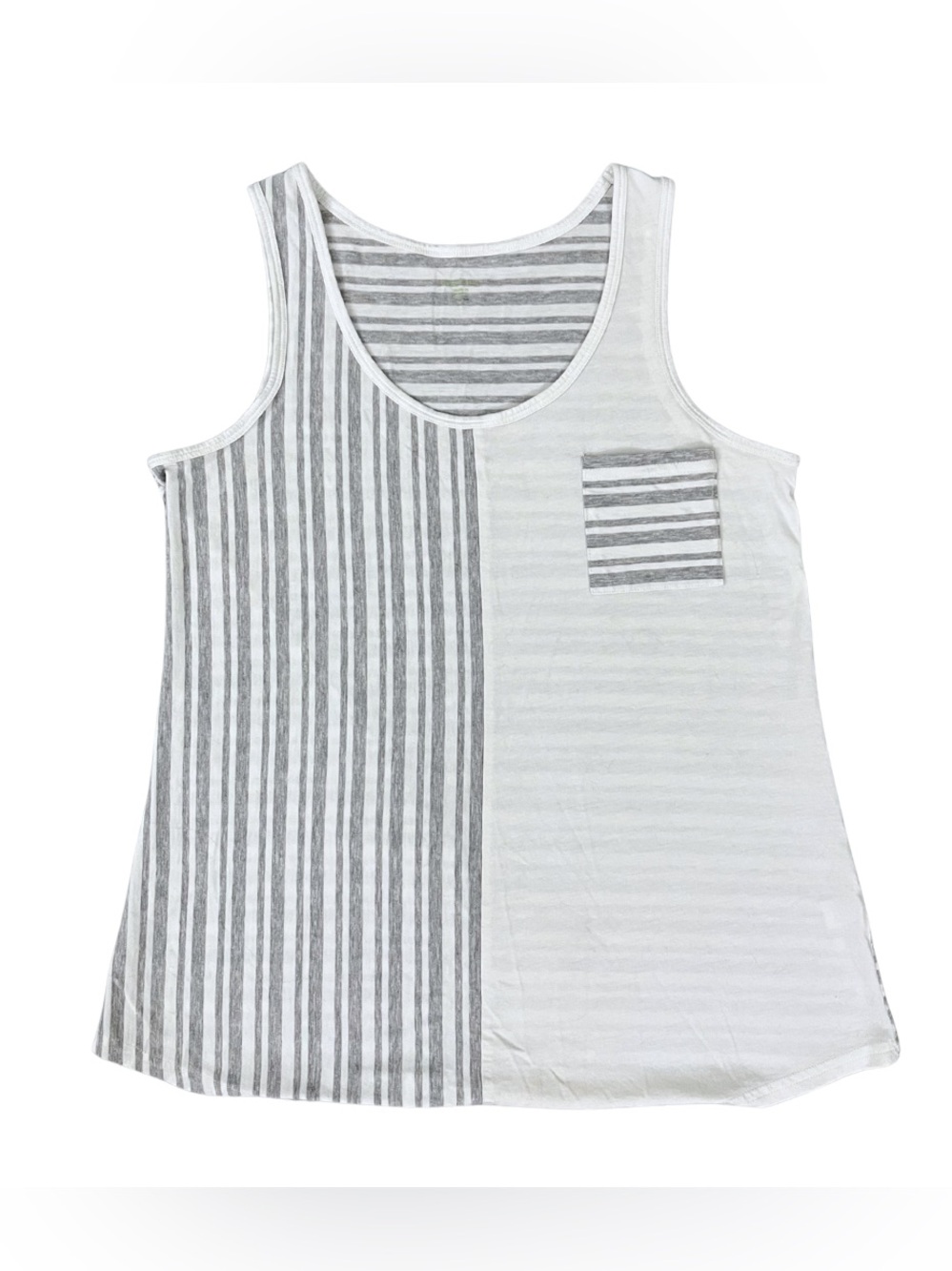 Garnet Hill Tank Top Medium Two-Tone Minimalist Lightweight Flowy Beachy Capsule